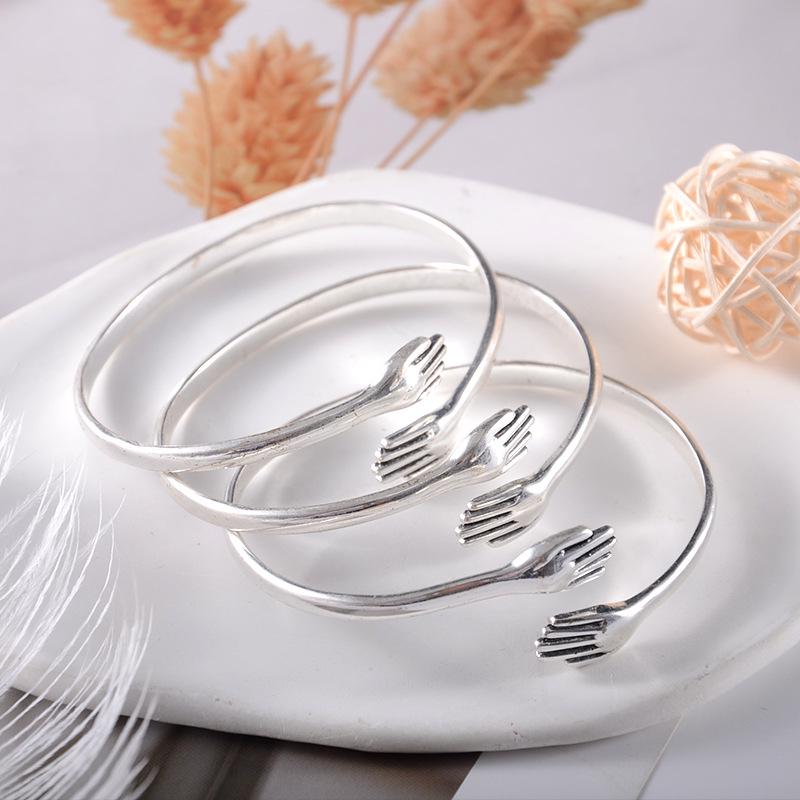 Modisches offenes Armreif: Umarmung der Liebe Partner Schmuck