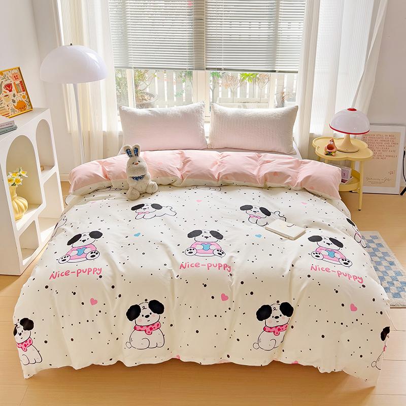 1pc 100% Cotton Floral Duvet Cover Soft Skin-Friendly King Size Comforter Cover with Zipper Spring Summer Breathable Quilt Cover