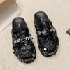 Bling Platform Mules Slippers Women Flat Sandals Casual Loafers Shoes Woman 2025 Trend Comfort Elegant Dress Summer Slides Mujer