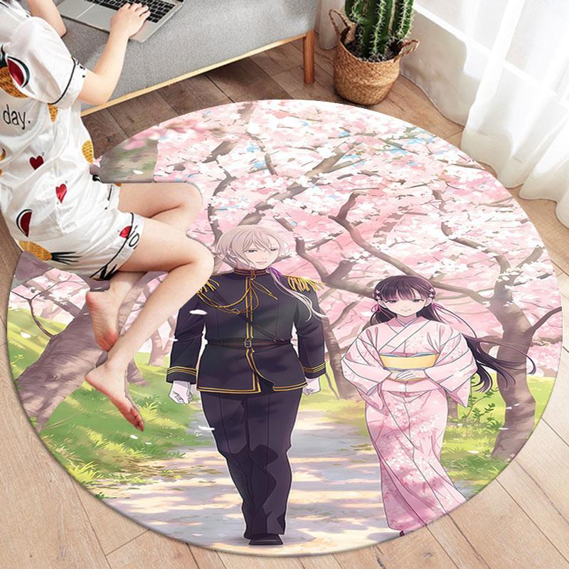 My Happy Marriage Round Area Rug,Carpet Rug for Living Room Bedroom Sofa Playroom Decor,Non-slip Floor Mat
