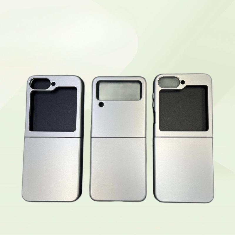 Suitable for Samsung Galaxy Zflip6 Hard Shell Wear Resistant Silver Folding Mobile Phone Case Anti Fall