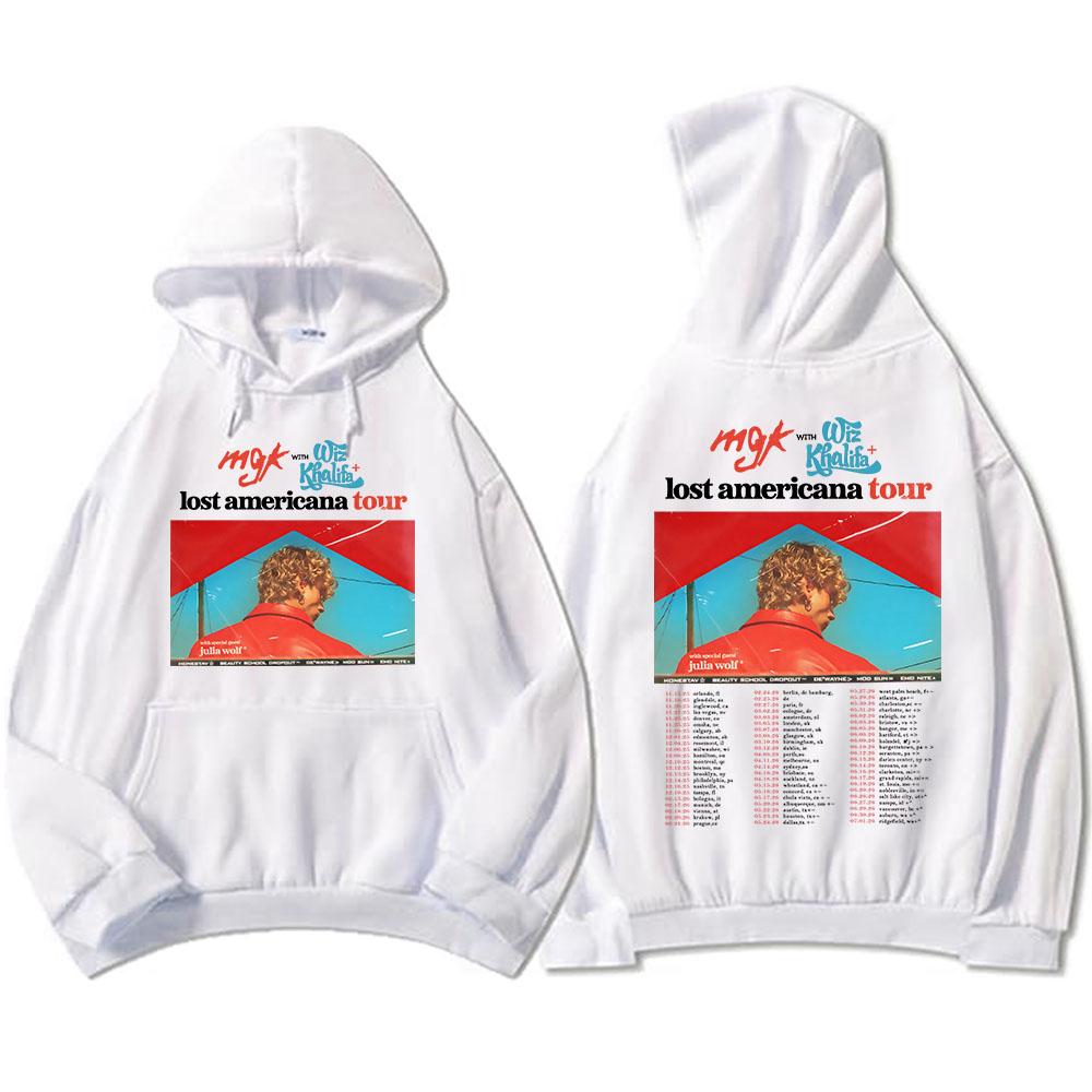 Lost Americana Tour 2026 Mikiny Mgk Machine Gun Kelly Mikina s dlouhým rukávem Fleecová Zimní S kapucí Přehozy Pánské Dámské Oblečení