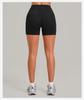 High-Waisted Transparent Nude Yoga Shorts with Cross Waistband for Running and Cycling