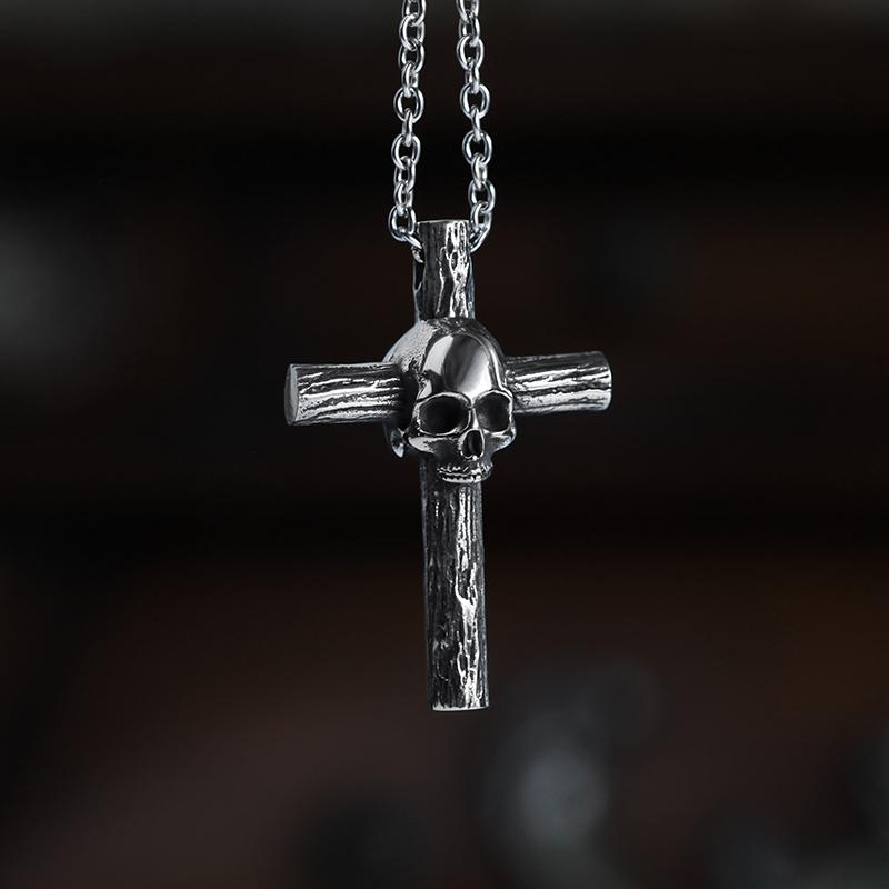 Vintage Punk Totenkopf Halskette für Männer Frauen 316L Edelstahl Halsketten Herrenkette Mode Männlicher Kuss Schmuck OSDZ201