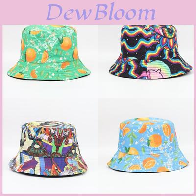 Sombrero de Pescador Retro de Algodón con Estampado de Frutas y Visera para Actividades al Aire Libre