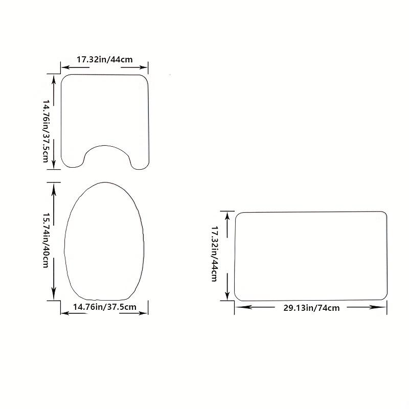 Conjunto de 3 tapetes de banheiro com padrão de mármore, tapete de banheiro antiderrapante, tapete em formato de U para vaso sanitário, capa protetora para tampa de vaso sanitário, decoração de banheiro