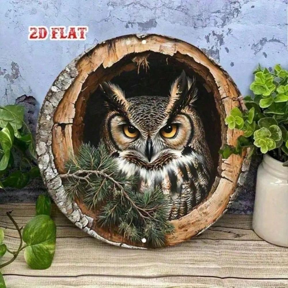 Boho Vintage Metall Eule Wandkunst Innen Außen Dekoration