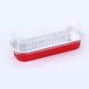 50Pcs Rectangular Baking Cups with Lids 200ml Aluminum Foil Ramekins Pan Dessert Cupcake Containers Wrappers for Party Wedding