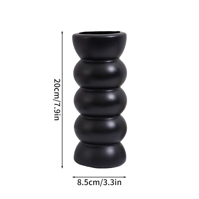 Nordic Flower Vase Plastic Plant Pot Aesthetic Immitation Ceramic Flowerpot Flower Arrange Ornament Desktop Decor Wedding Table