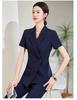 Women's Black Short-Sleeve Suit Jacket – Summer Lightweight, Elegant, Slimming, Professional Wear