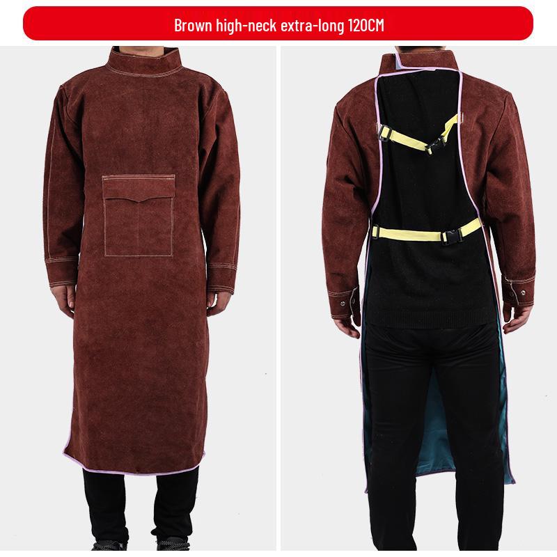 Cowhide Welding Suit – Flame Retardant, Anti-Scald, High-Temperature & Wear Resistant Leather Apron for Welders.