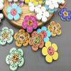 Gorgeous Mixed Color 20 mm Flower Dots Crafts Decoration Sewing Scrapbooking 2-Holes Wooden Buttons
