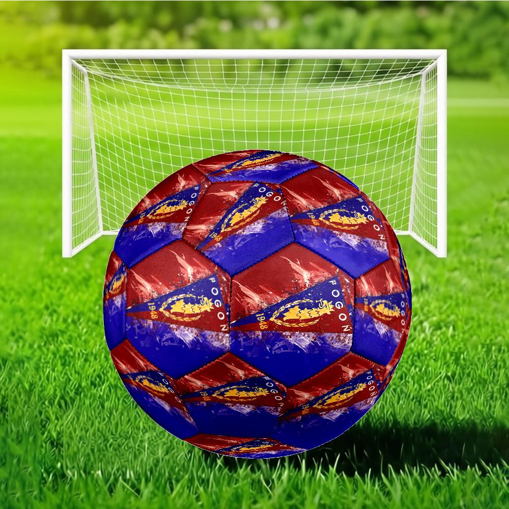 Pogon Emblem Design Size 5 Soccer Ball, Suitable for Training and Matches, High-Elasticity, Wear-Resistant Material Gift for Fan