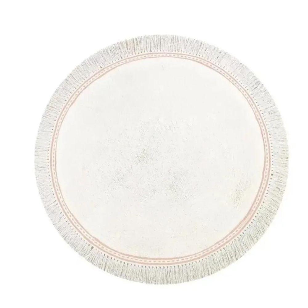 Round Fluffy Carpet For Living Room With Tassels,White Hairy Nursery Play Mat For Children,Soft Plush Bedroom Rugs For Kids
