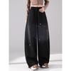 Pantalones de chándal para mujer con plátano y strass degradado - Cintura elástica Otoño/Invierno Pantalones casuales de pierna ancha