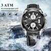 MEGIR Brand Fashion Sport Watch for Men 47MM Big Dial Clock Waterproof Casual Quartz Wristwatch Leather Strap Chronograph 2020