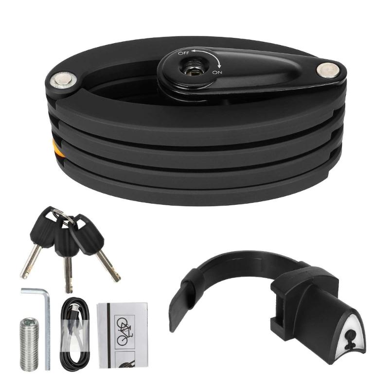 

Bike Lock Foldable Chain AntiTheft Security Bicycles Lock with Key Set Outdoor Cycling Equipment with Mounting Bracket 1