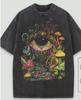 Vintage Spłowiony Psychodeliczny Oko Grzyb Nadruk Koszulka Trippy Estetyczna Koszulka Oversize Krótki Rękaw Streetwear Unisex Codzienny Top