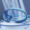 Swimming Goggles with Big Frame HD Lens and Anti-fog Waterproof Swim Goggles for Adults Shower Pool Use by Men Women