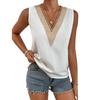 Women's Summer Lace Shirt V-neck Pullover Loose Casual Shirt Bottoming Sleeveless Vest