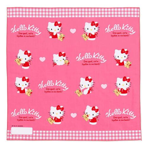 Sanrio Lunch Cloths, Set of 3, Approx. 43 X 43cm, 100% Cotton, with Name Space, Hello Kitty Character Design, 879649