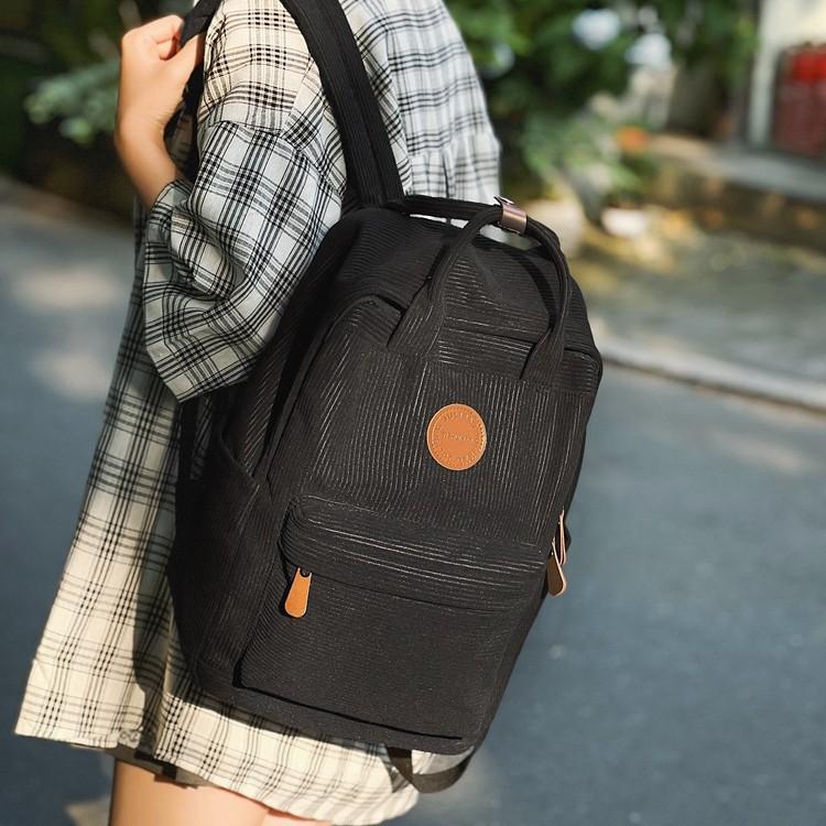Schoolbag Korean Version Trendy Cool Corduroy Backpack Casual Student Schoolbag Corduroy Portable Trendy Backpack College Style Bag