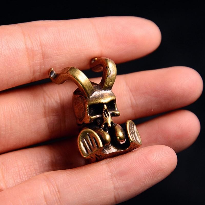 Stylish Copper/Brass Devil Charm Decorative Pendant For Outdoor Gear Jewelry Crafting Creative Gothic Gift