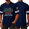 Casual V Neck Short Sleeve Sports T Shirt America 250 Years of Freedom Independence Day Graphic Tee 1776 To 2026 Commemorative Top