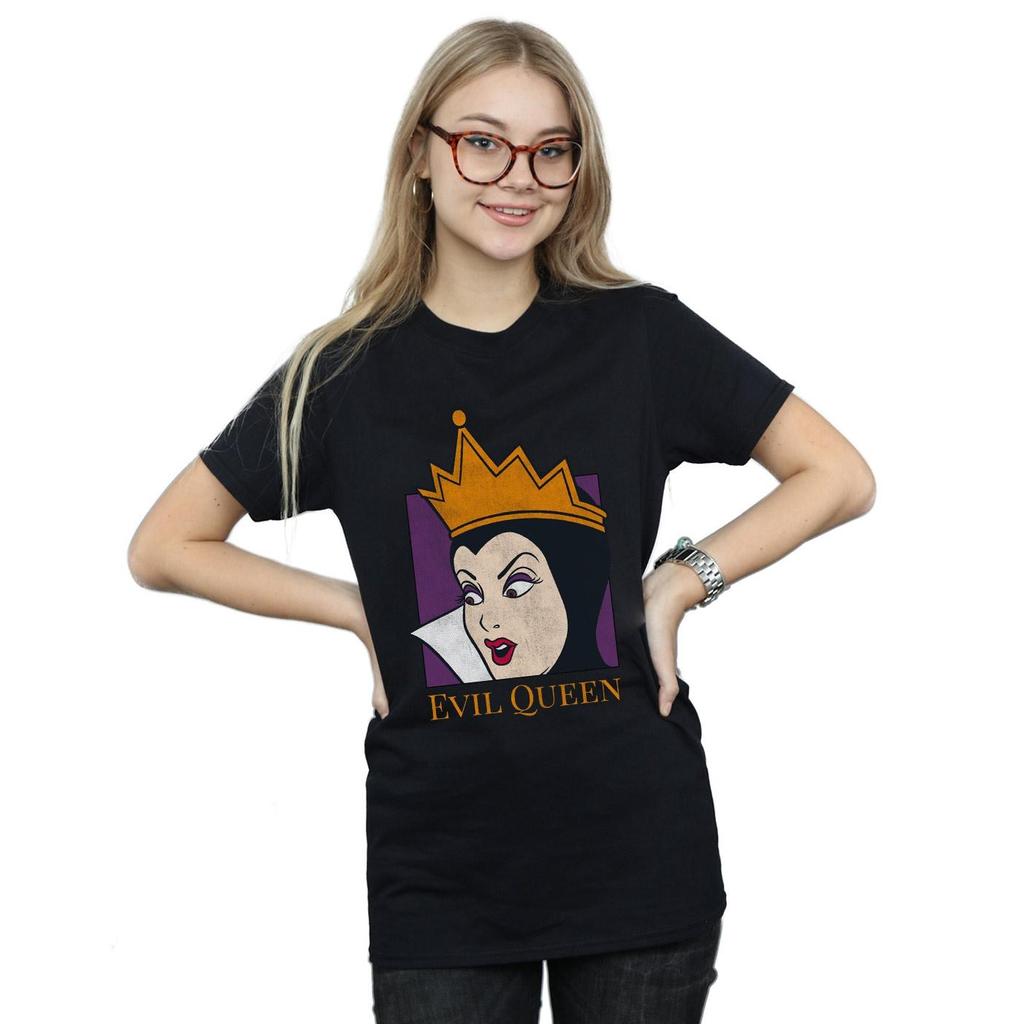 Snow White And The Seven Dwarfs Womens/Ladies Evil Queen Head Cotton Boyfriend T-Shirt