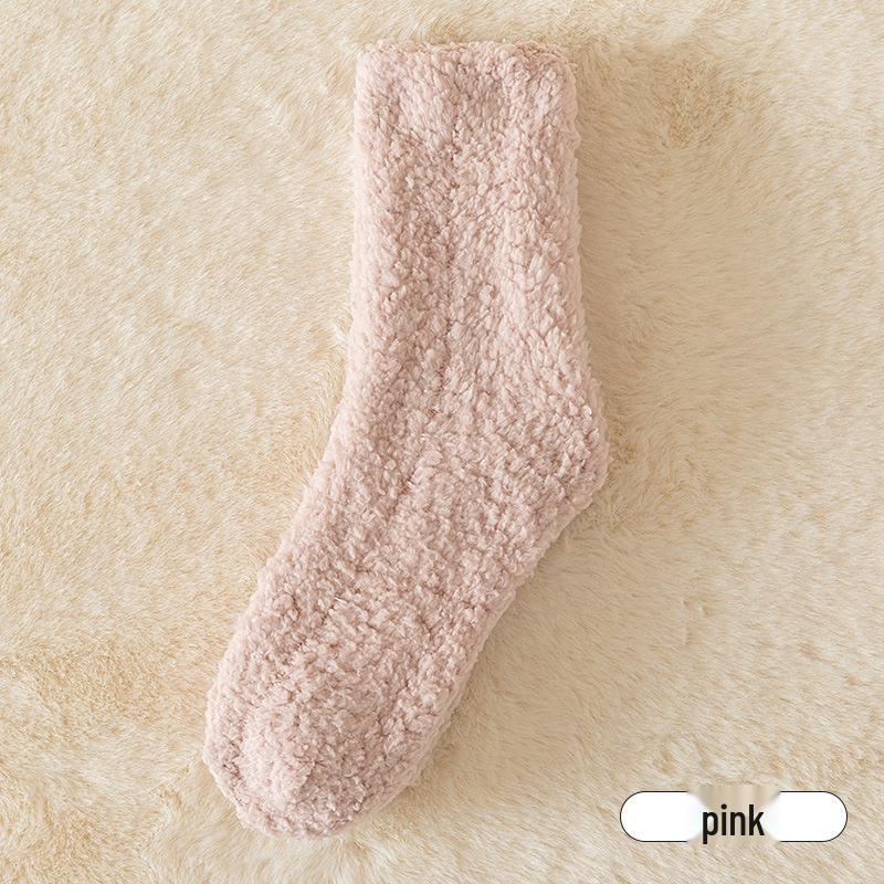 Women's Warm Fuzzy Mid-Calf Fleece Socks - Striped & Fluffy Japanese Style
