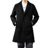 Men's Wool Tweed Mid-Length Suit Collar Windbreaker - British Style Autumn/Winter Coat