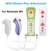 Controle Remoto e Nunchuck 2 em 1 Wii Motion Plus Controle Remoto Gamepad Controle Nunchuck para Nintendo Wii