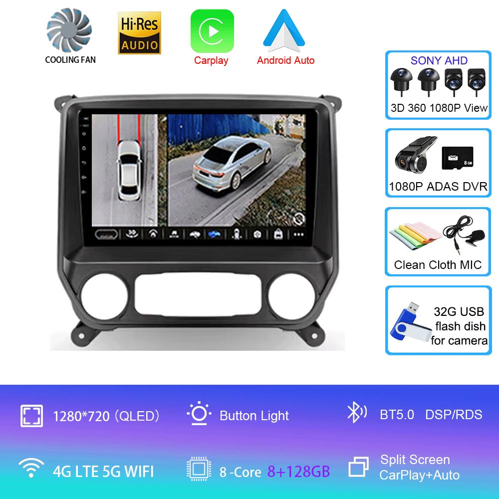 For Chevrolet Silverado 3 GMTK2 2014 2015 2016 2017 2018 Car Radio Android 14 Carplay Auto Multimedia Autoradio Stereo Head Unit