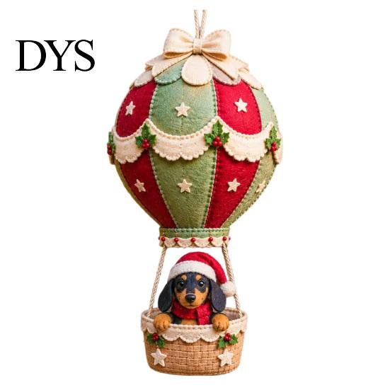 Christmas Tree Hanging Decorations DIY Hot Air Balloon Ornament Kit, 3D Handmade Fabric Craft Diy Kit Project with Santa Claus/Animal Design