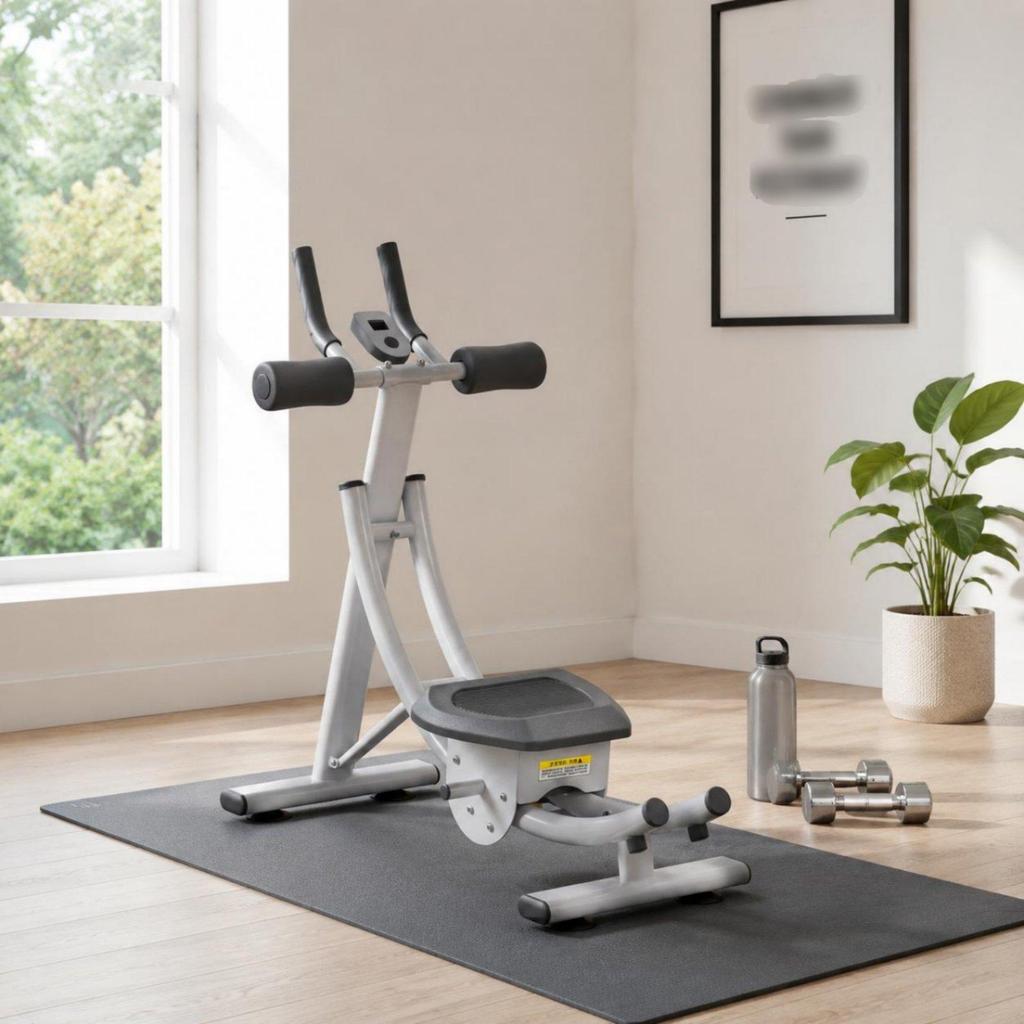 Foldable Ab Exercise Machine Ergonomic Design Quiet Rollers