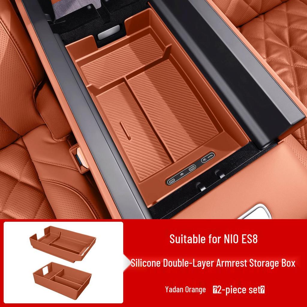 Compatible with 26 Nio ES8 Models: Center Console Armrest Storage Box for Car Interior Accessories.