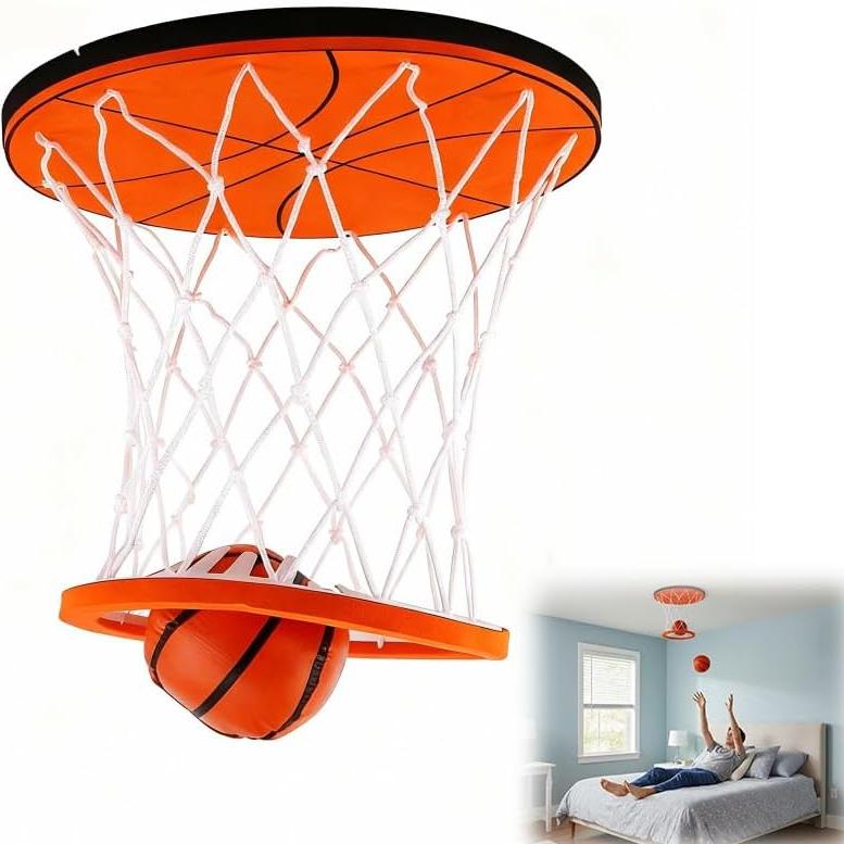 Hängender Indoor Decken Basketballkorb Mini Basketballziel mit weichem Ball für Schlafzimmer Büro, Stressabbauendes Spiel für Erwachsene