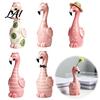 Pink Desk Ornament for Girls Cute Resin Flamingo Decorative Vase Flower Holder Figurine Statues Living Room Tabletop Dried Artificial Flowers,