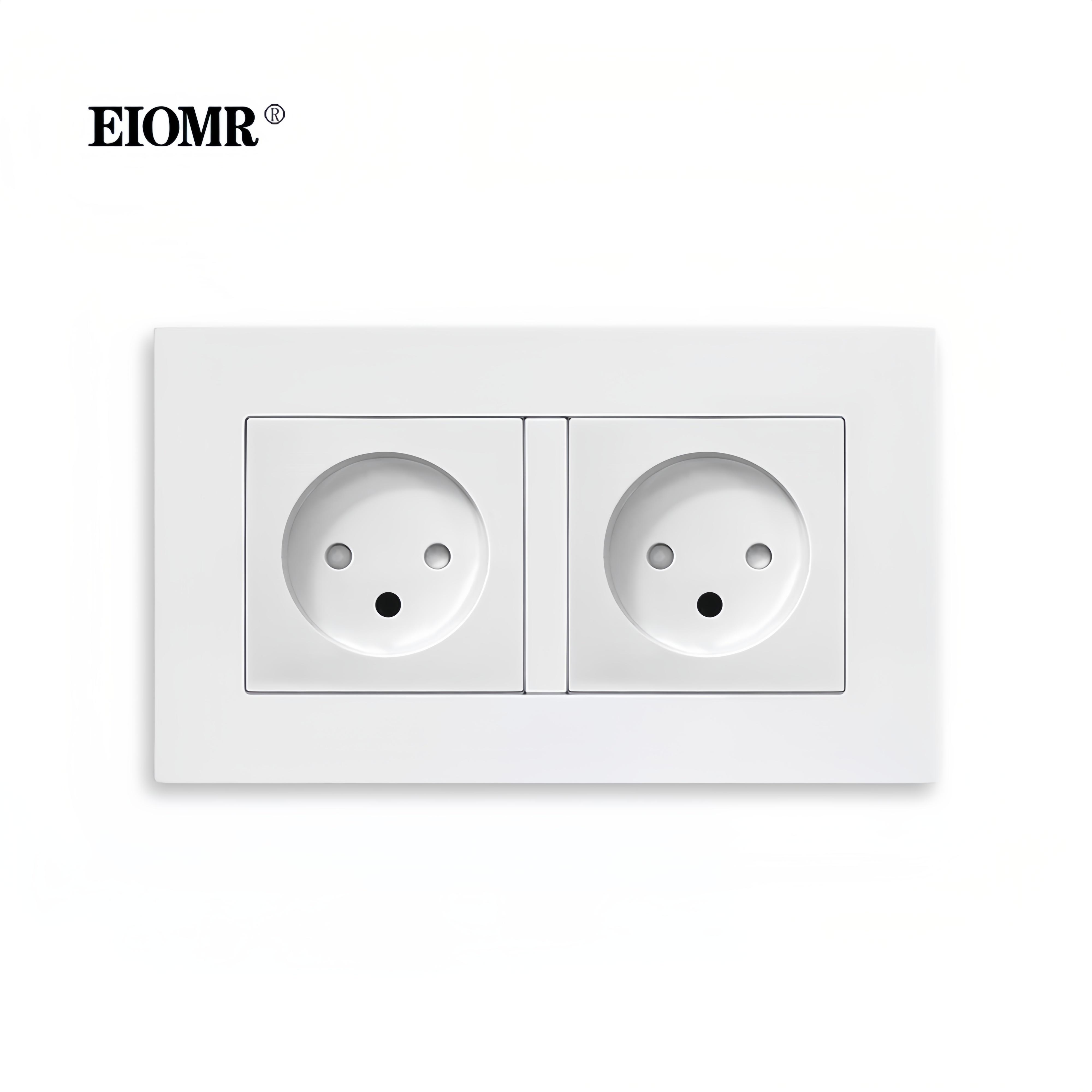 

EIOMR 16A Israel Wall Power Socket, USB C/USB A Charging Port, White Black Flame Retardant PC Panel Single Double Israel Socket White Double Socket