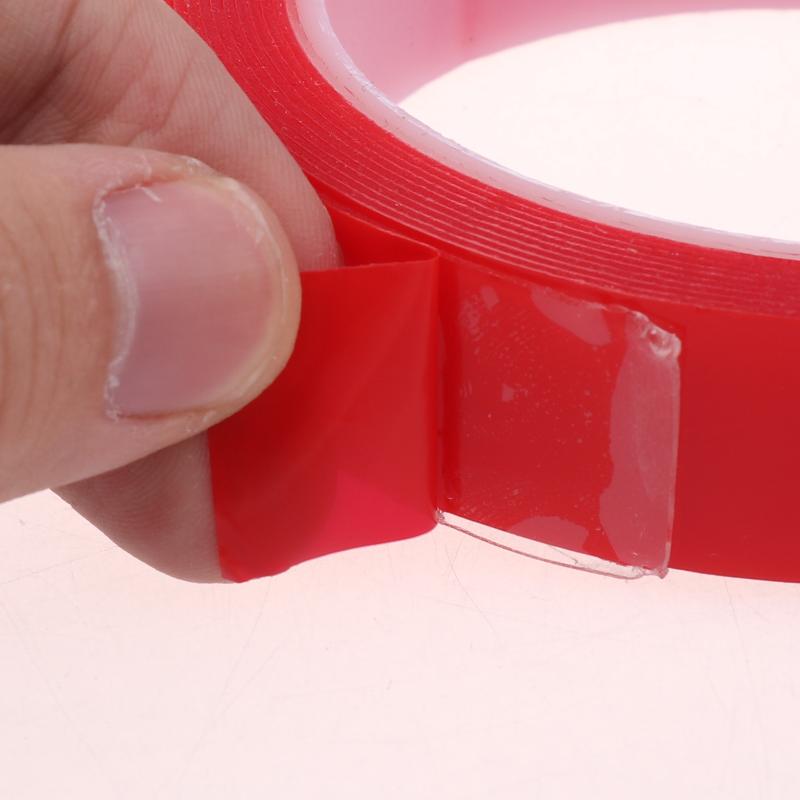 3Meter 10/20/30Mm Width Transparent Tape Double Sided Tape Nano Tape Washable Adhesive Nano Traceless Sticker Glue Red