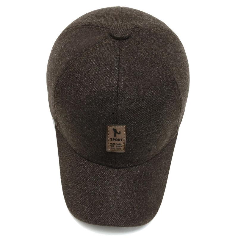 Hat Men's Autumn and Winter Old Man Warm Ear Protector Baseball Cap Winter Simple and Versatile Grandpa Cap
