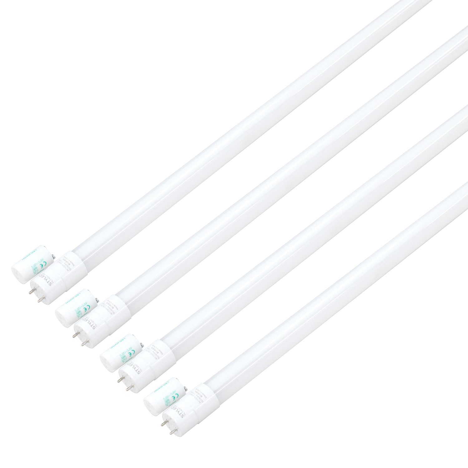 

Styled LED Fluorescent Light Bulbs, Set of 4, 40W, 2600lm, Straight Tube LED Lamps, Glow Start (FL Type), No Installation Required, Daylight White