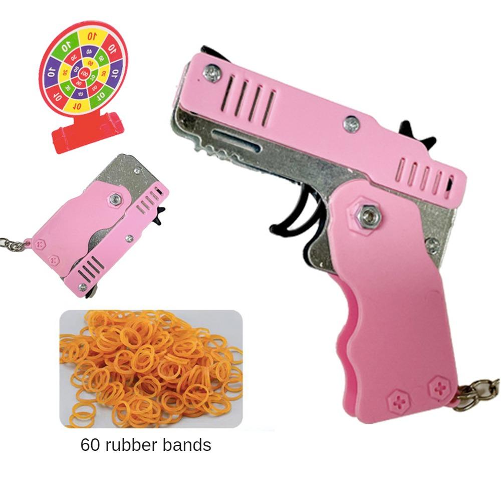 Folding Gun Sturdy And Durable Toy Portable Child Rubber Band Shooter Party Supplies Essential Model Durable Rubber Band Gun
