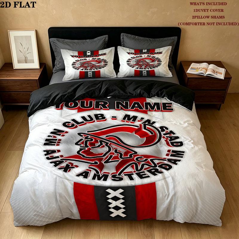 Custom Afc Ajax Bedding Quilt Set Quilt Cover Pillowcase Home Decoration Birthday Gift (1 * duvet cover + 2 * pillowcase, without core)