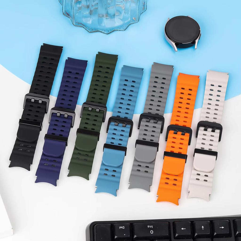 Ocean Band for Samsung Galaxy Watch 7 FE 5 6 4 Classic 5 pro 40 44mm NO Gaps Silicone Bracelet correa Galaxy Watch6 watch4 Strap