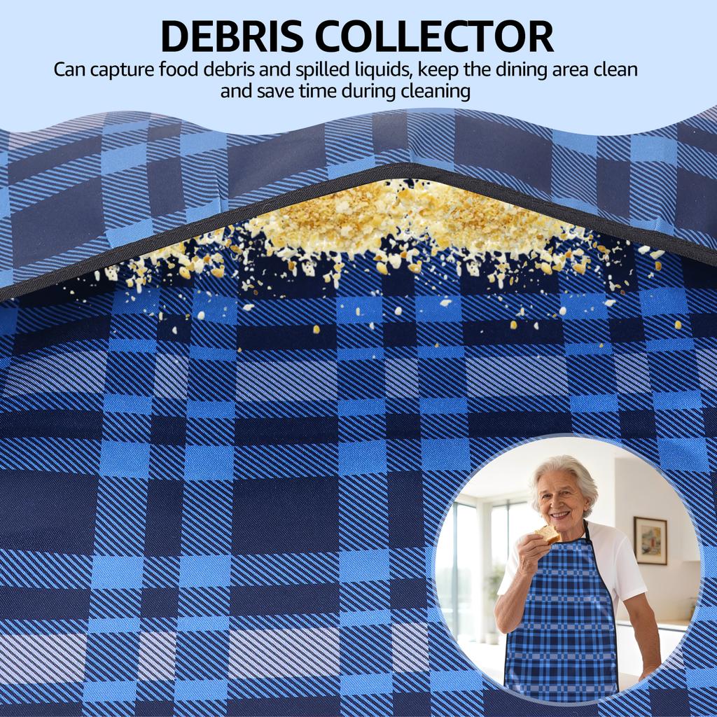 3Pcs Adult Bibs for Elderly Waterproof Dining Clothing Protectors Reusable Apron with Crumb Catcher for Special Needs