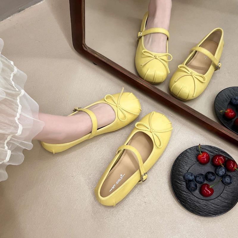 Retro Flat Shallow Toe Single Shoes New Versatile Insole Height-increasing Shoes
