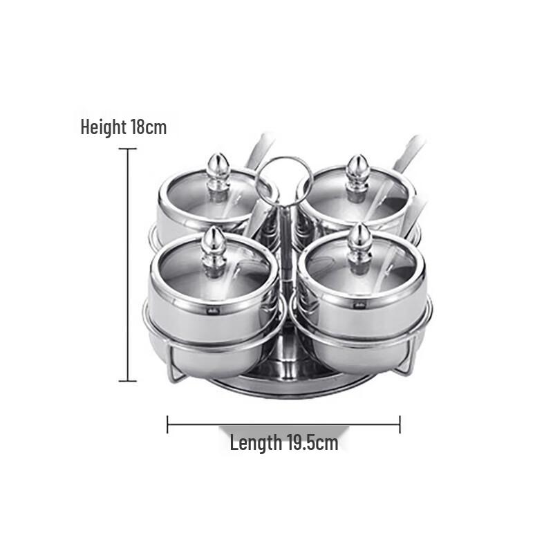 Stainless Steel Rotating Spice Rack Set