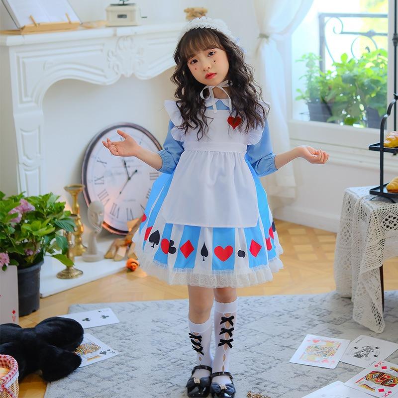 Children's Day Blue Alice Dreamwalking Maid Dress Wonderland Princess Dress Pastoral Performance Dress