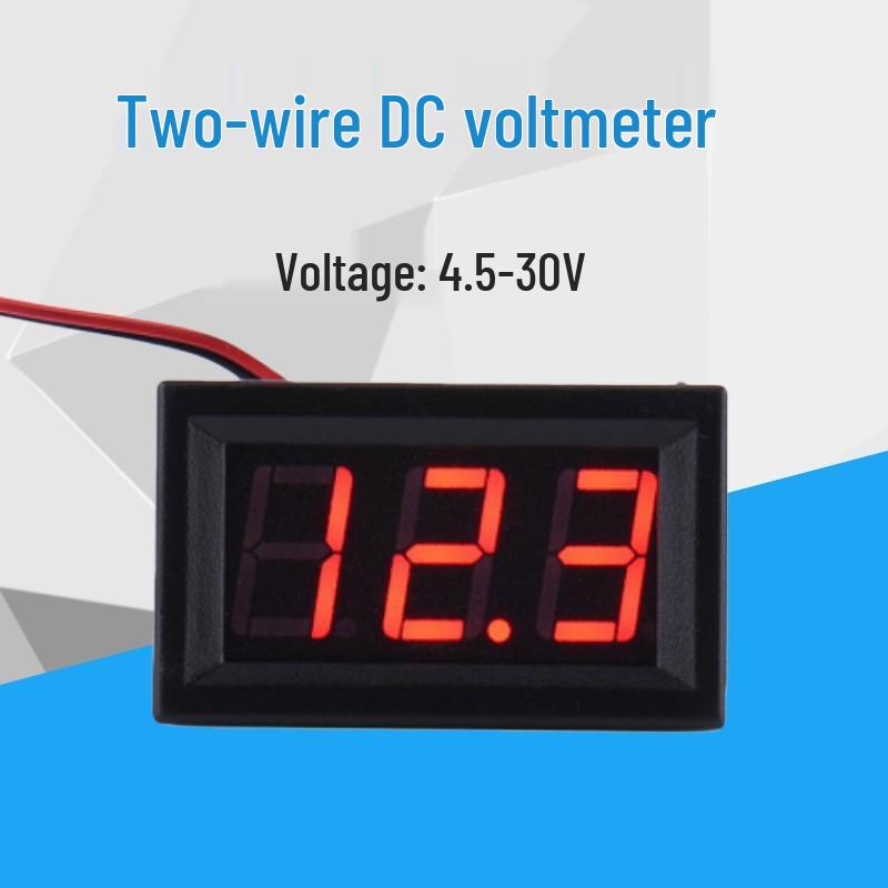 0.56" LED Digital DC Voltage Meter, Two-Wire, 4.5-30V, Reverse Protection